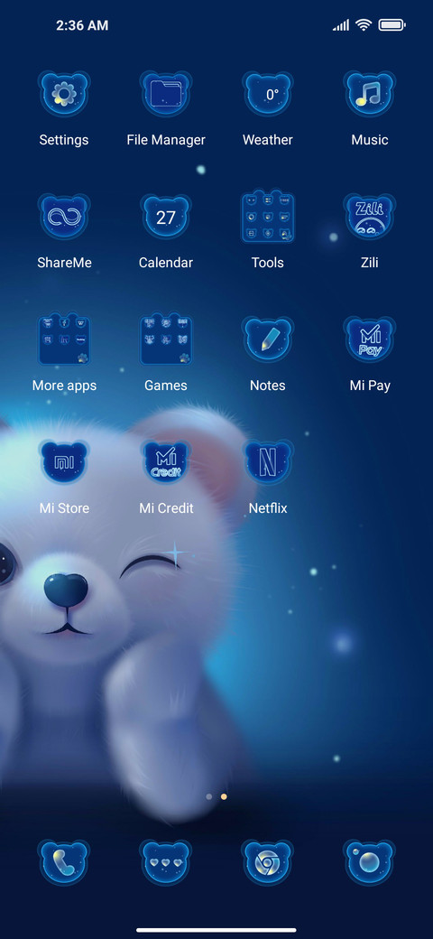 starry sky bear screenshot