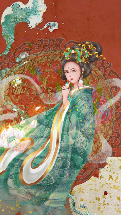 Beautiful Woman in Classical Costume screenshot