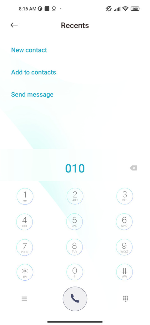 Simple cyan screenshot