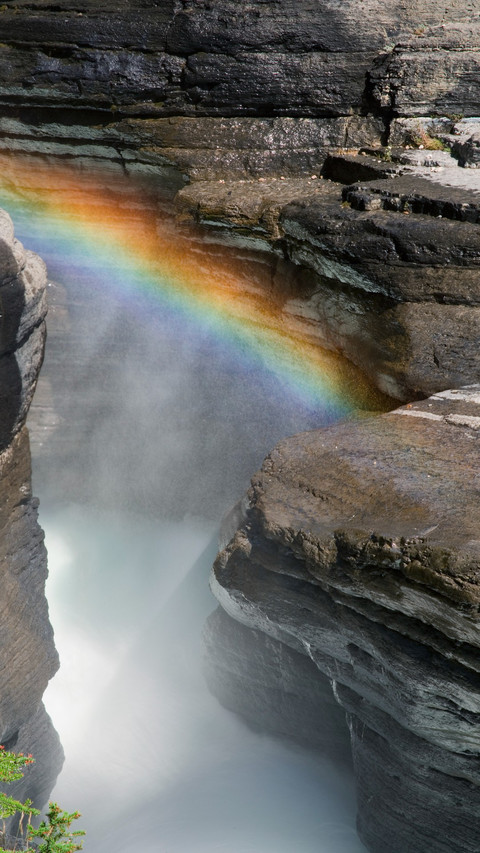 Rainbow at Mistaya River Alberta Province screenshot
