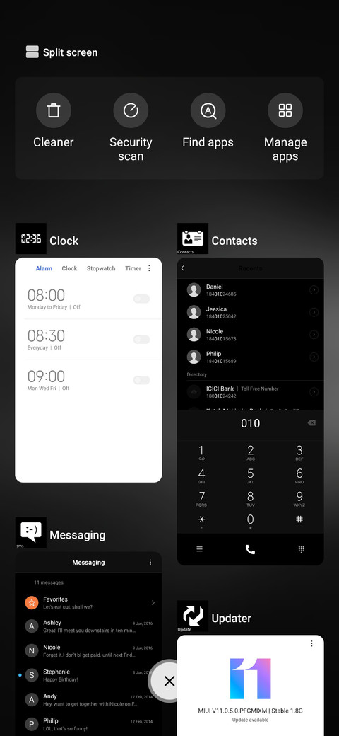 Black Windows 10 Mobile v10 screenshot