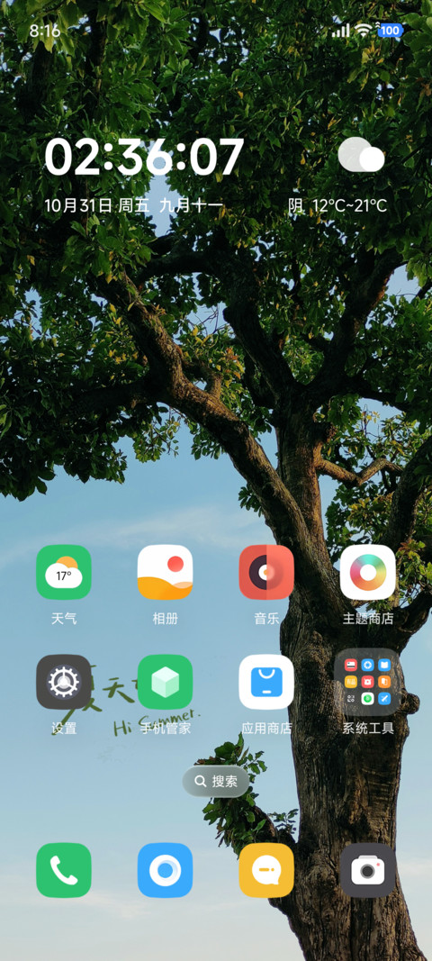 简约夏日凉叶 screenshot