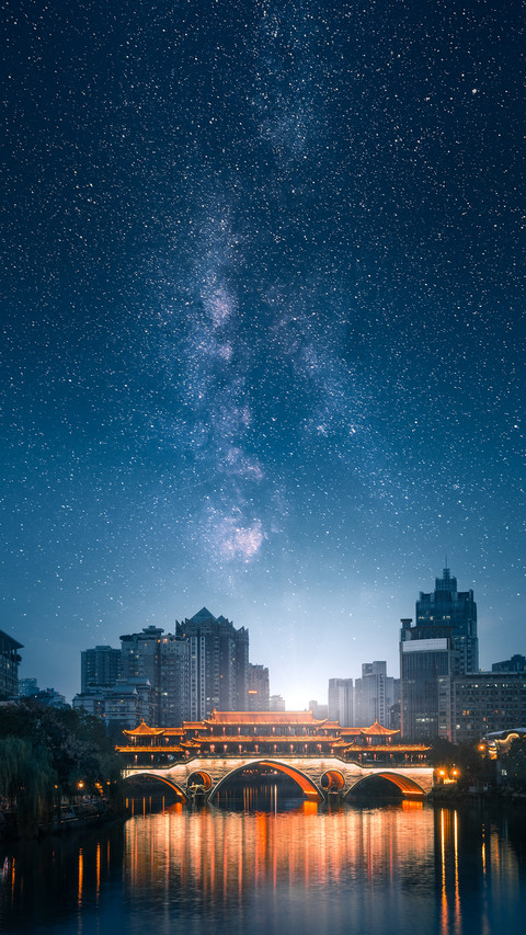 Anshun Bridge on Jin River at Night screenshot