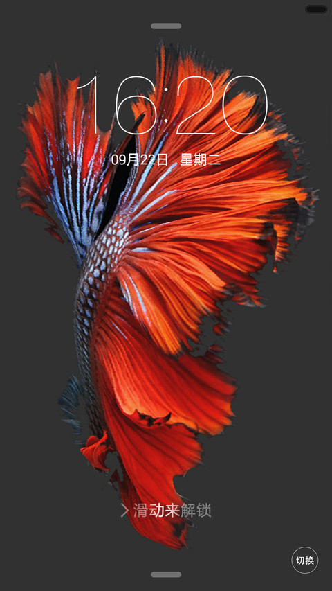 6s玫瑰金（锦鲤四锁屏+半透明图标） screenshot