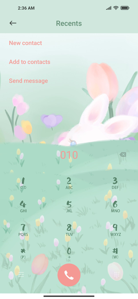 Rabbits in flowers screenshot