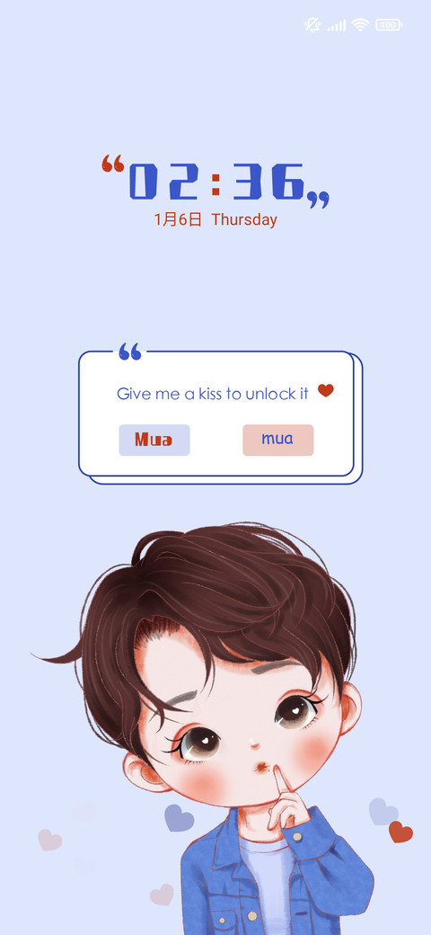 Kiss to unlock screenshot