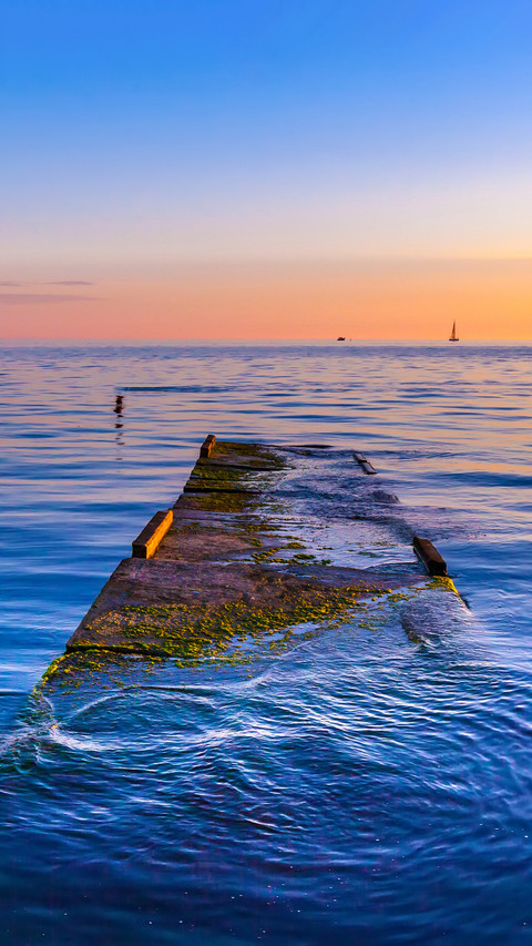 A flooded old pier overgrown with moss in the Blue Black Sea screenshot