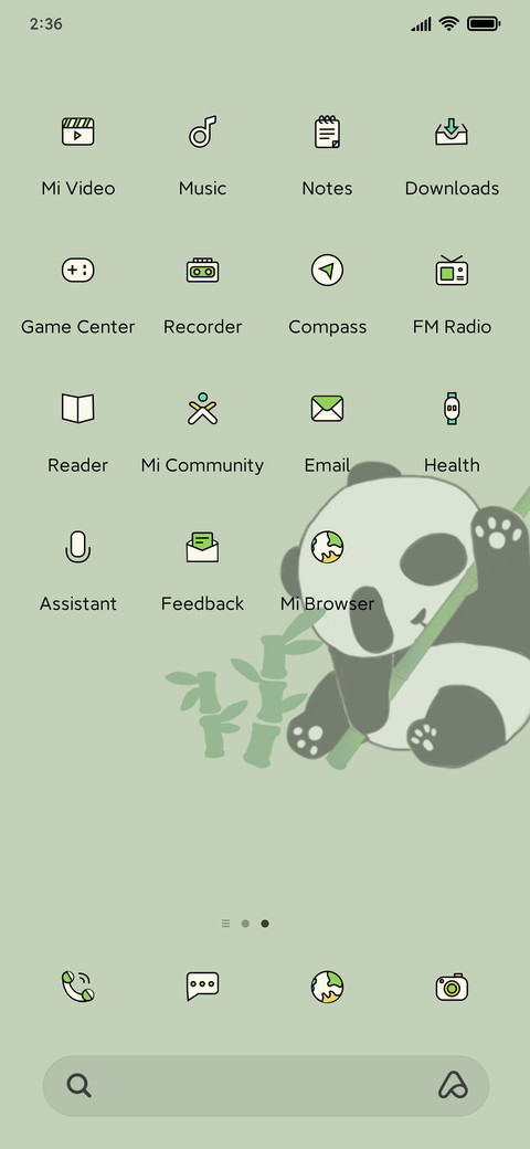 Panda panel screenshot