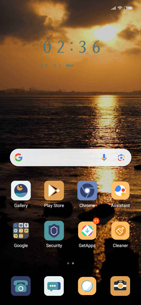 Sea sunset screenshot