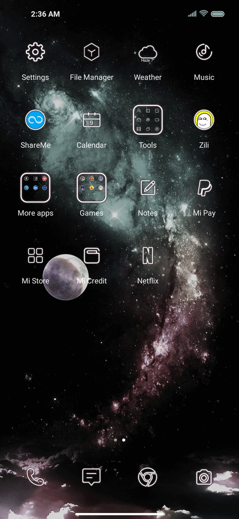 Simple starry sky screenshot