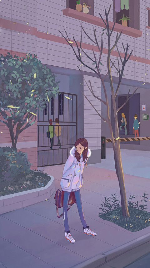 Girl With A Bag Standing on The Street screenshot