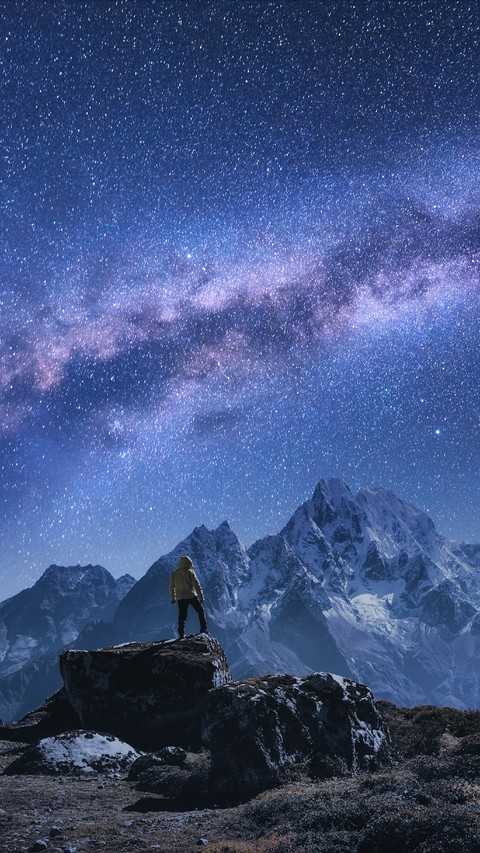 Man Standing Alone Under The Stars screenshot