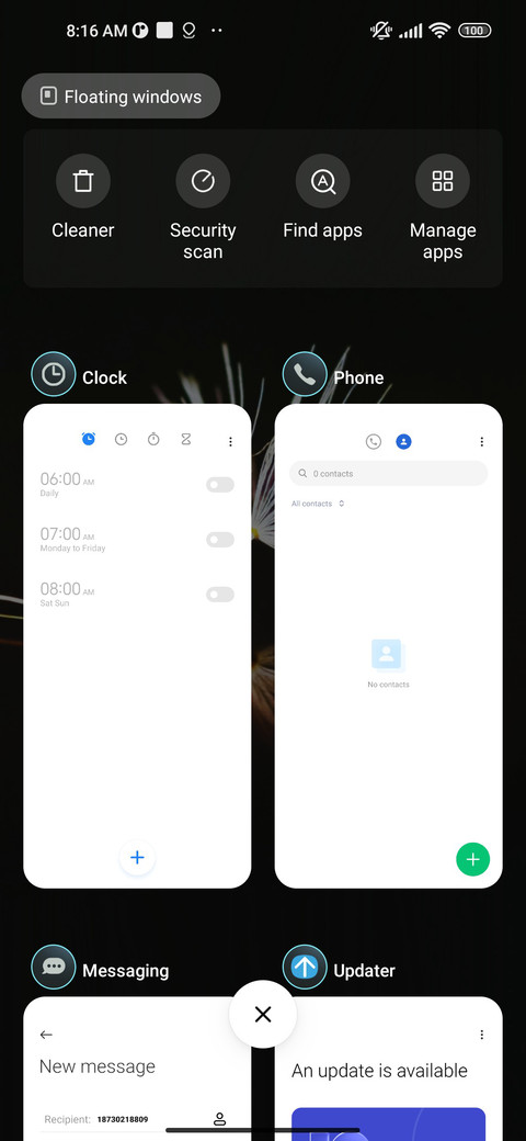 minimal dandelion screenshot