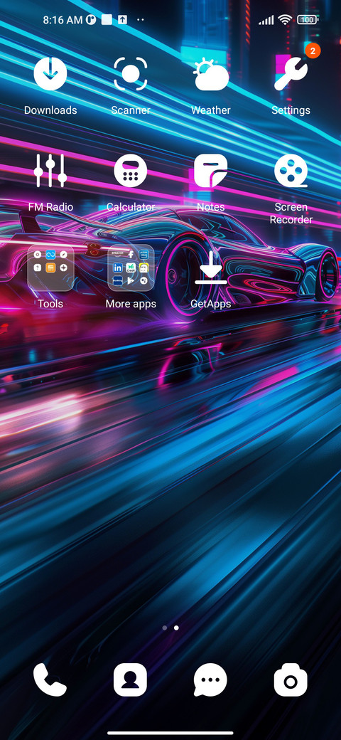 Neon sports car screenshot