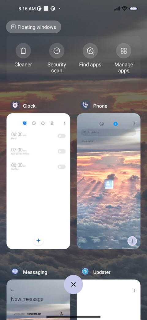 Transparent widget screenshot