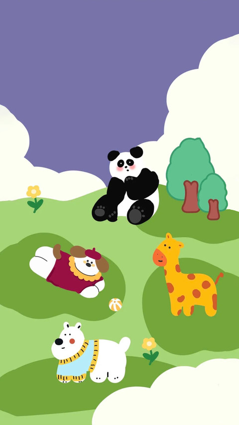可爱动物春日壁纸-锐景创意 screenshot