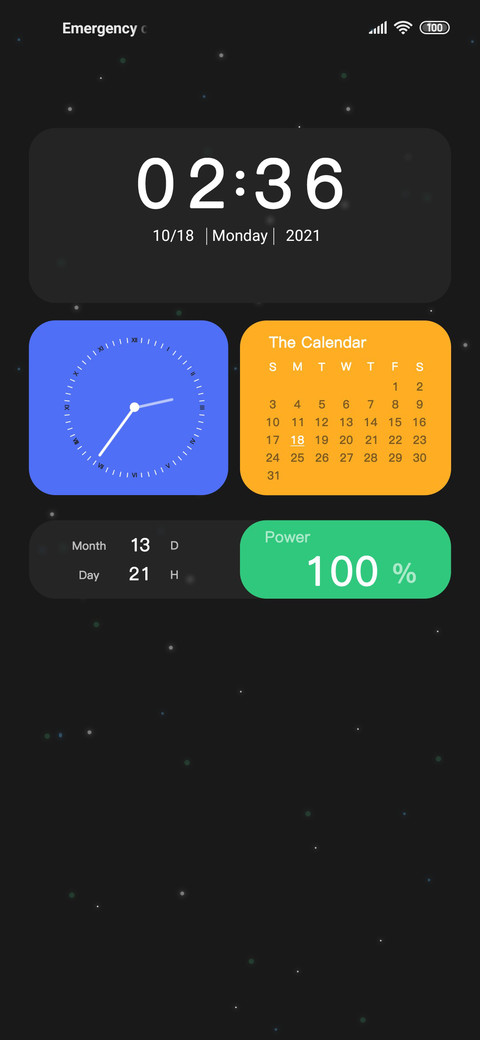 Simple starry sky screenshot