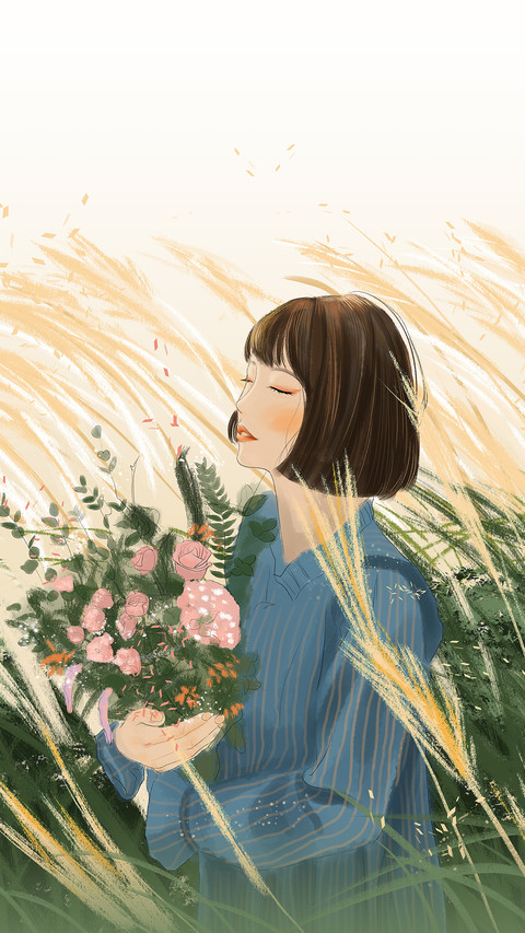女生插画-视觉中国  screenshot