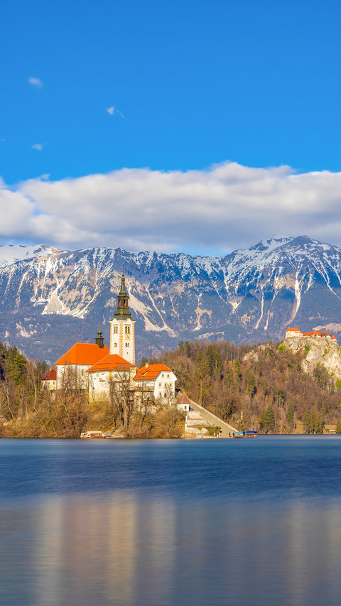 Bled lake with Bled catle screenshot