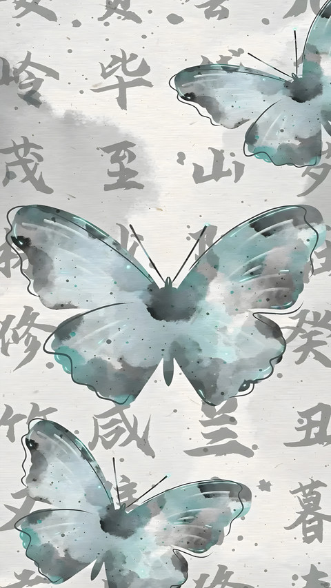 古风蝴蝶壁纸-锐景创意 screenshot