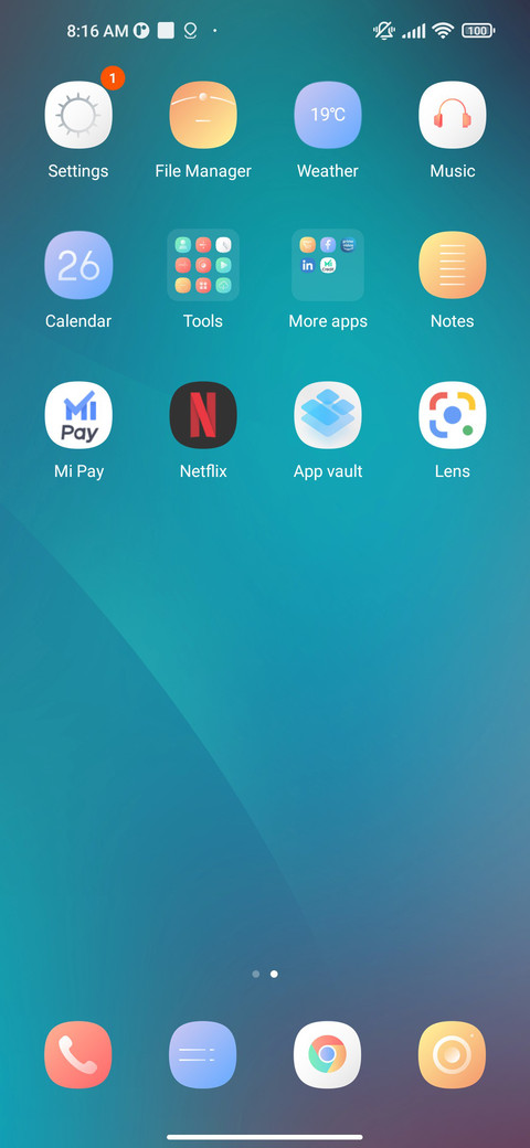 Simple cyan screenshot