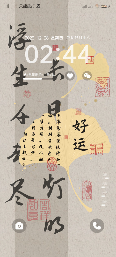 落叶与蝶 国风文字 screenshot