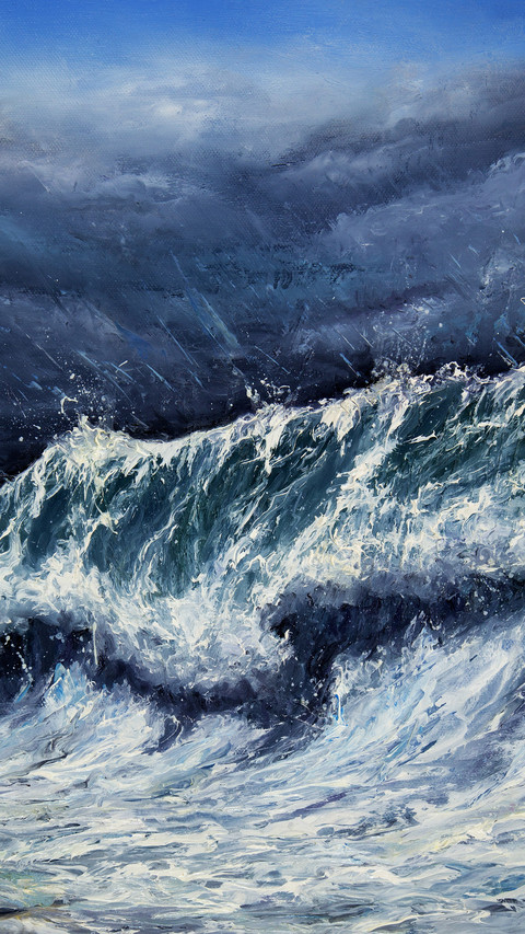 Oil painting of the ocean screenshot