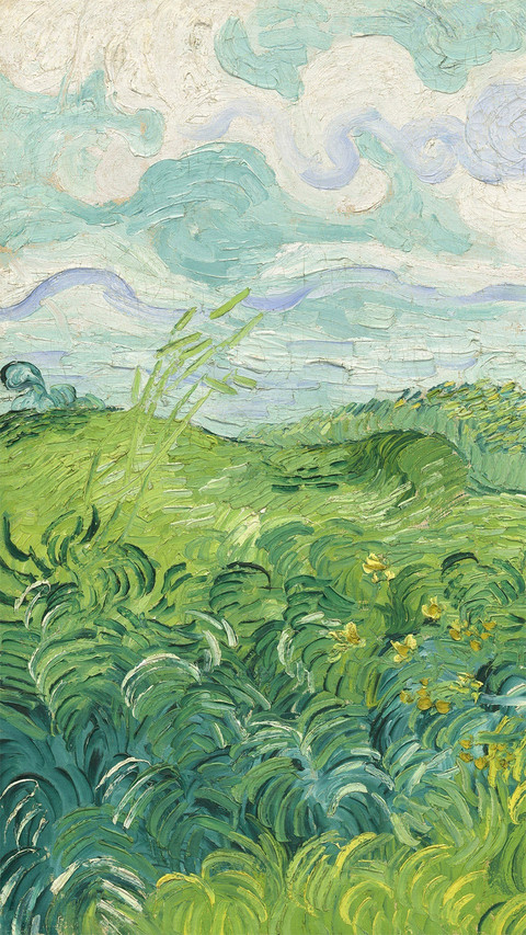 Green Wheat Fields, Auvers, by Vincent Van Gogh screenshot
