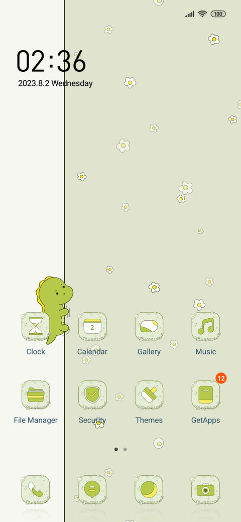 Green dinosaur screenshot