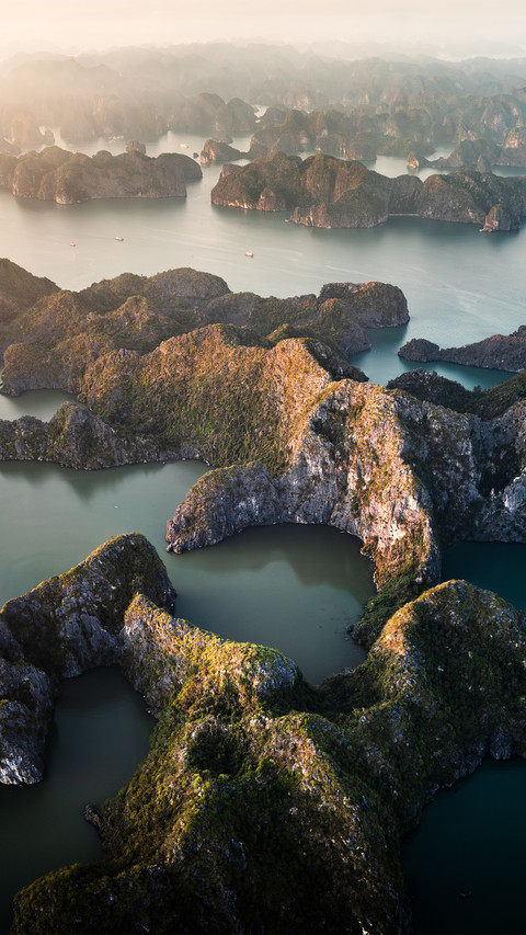 Aerial view of karst at sea screenshot