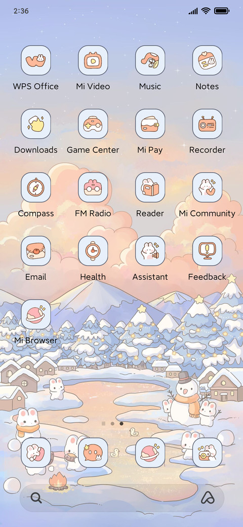 Snow fall rabbit screenshot