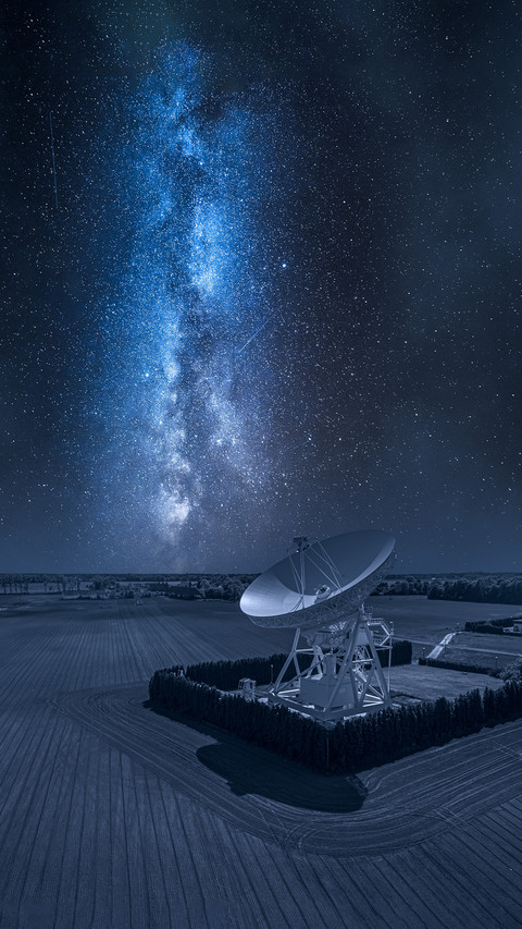 Milky Way Above Astronomical Observatory at Night screenshot