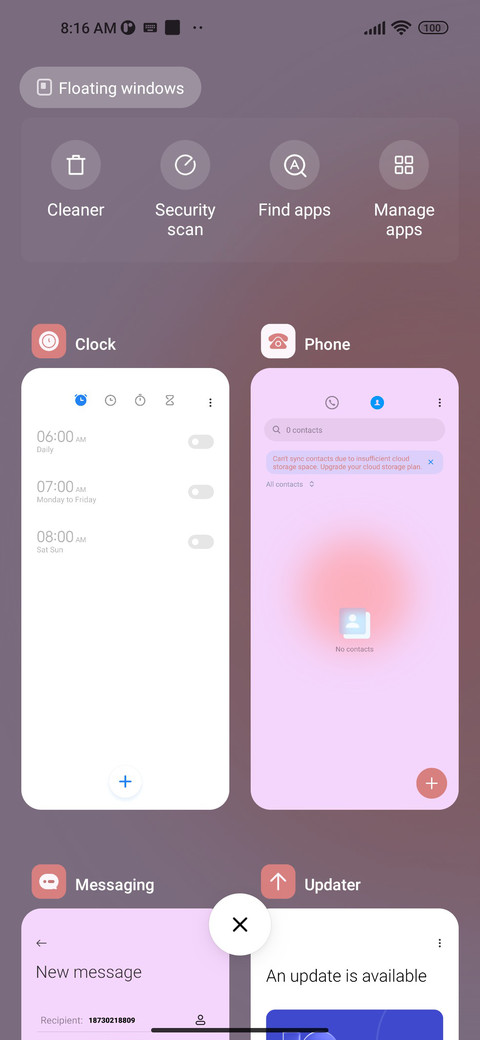 Minimalist pink screenshot