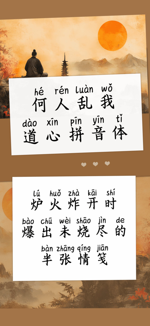 何人乱我道心拼音体 screenshot