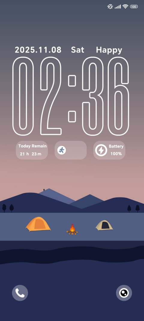 Mountain Dusk Fire screenshot