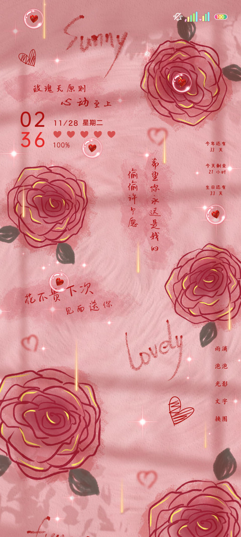 复古浪漫玫瑰花期 screenshot