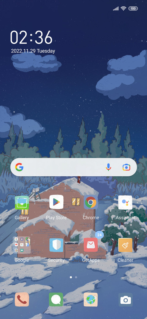 Snow view cabin screenshot