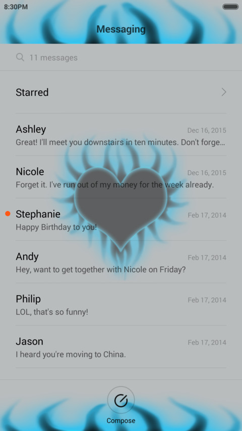  IN Blue Heart flame screenshot
