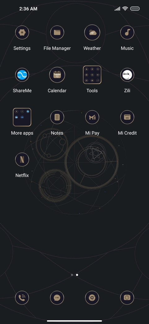 Business dial screenshot