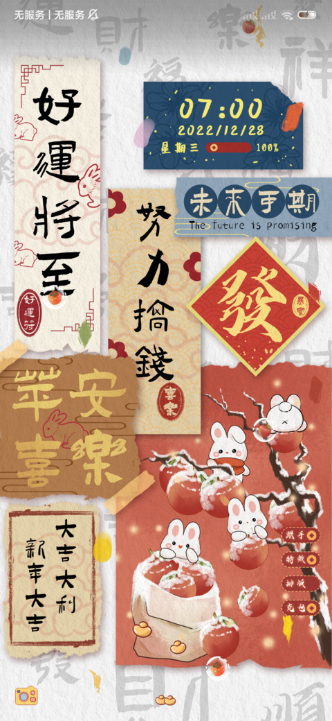 新年兔兔 万柿如意 screenshot