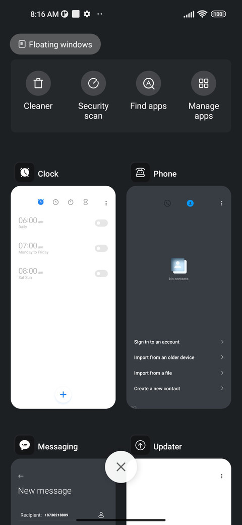 minimalist black screenshot