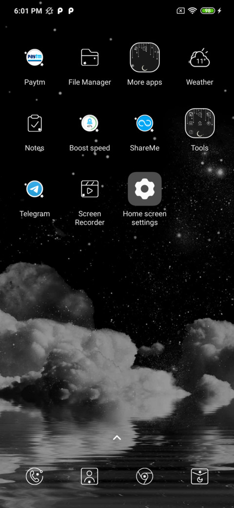 Night starry sky screenshot