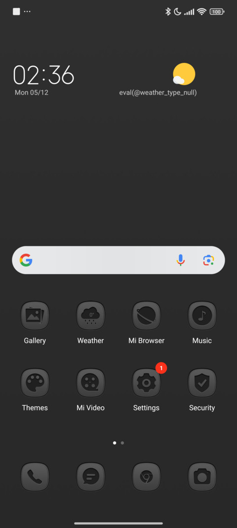 Advanced black screenshot