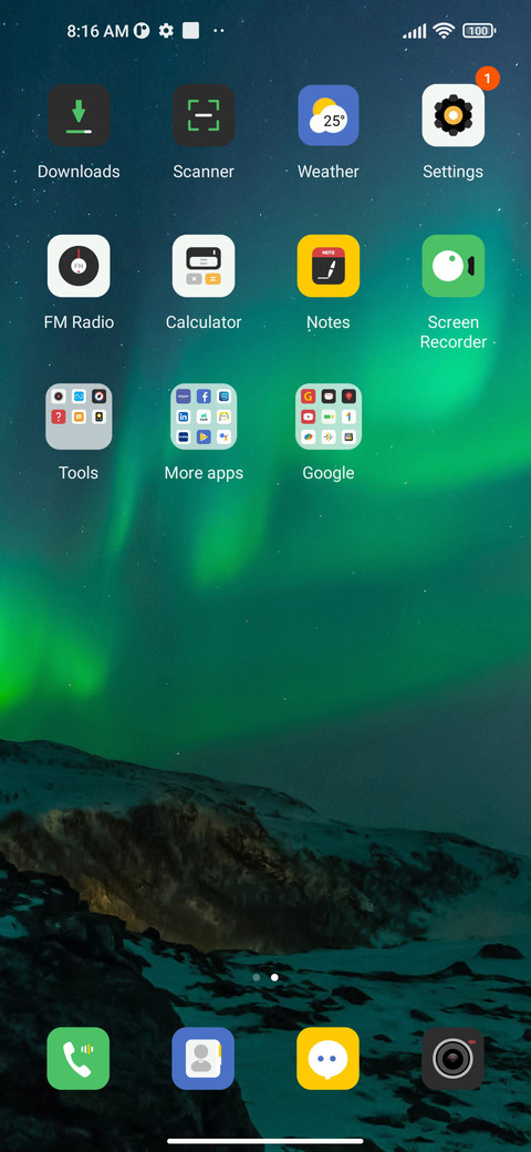 Green aurora screenshot
