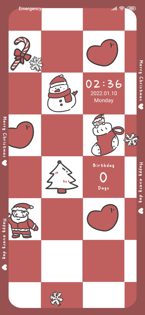 Red grid christmas screenshot