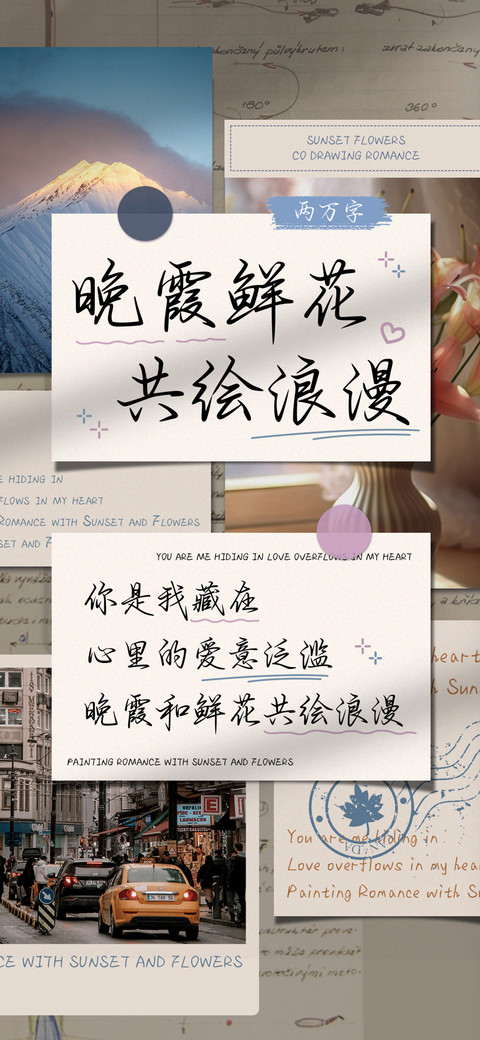 晚霞鲜花共绘浪漫 screenshot