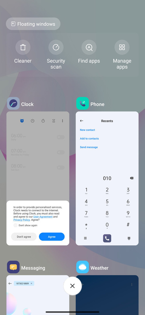 Bubble UI screenshot