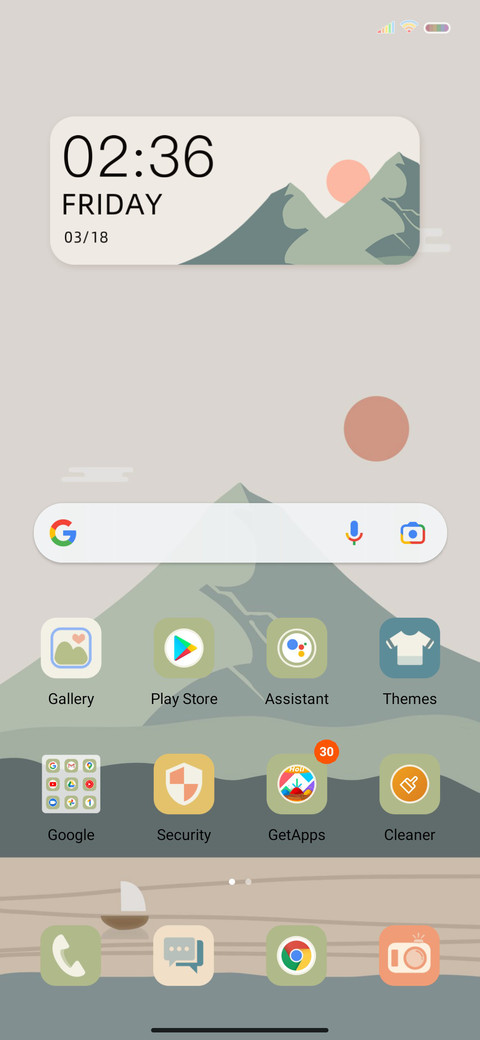 Android S screenshot