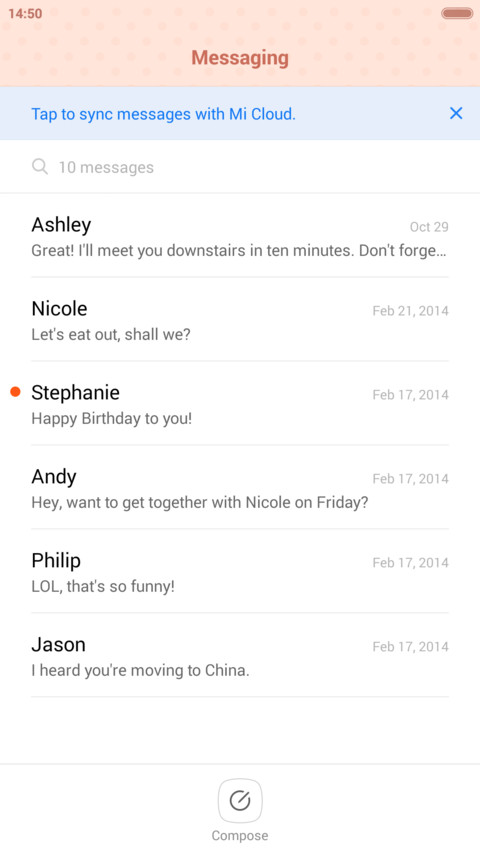MIUI 7-Pink Blush screenshot