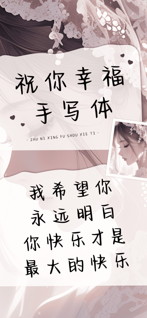 祝你幸福手写体 screenshot